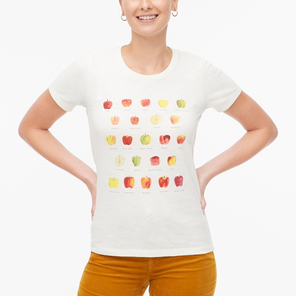 Jcrew apples teacher tee